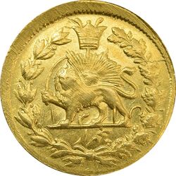 سکه طلا 5000 دینار 1318 خطی - MS63 - مظفرالدین شاه