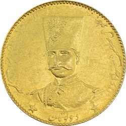 سکه طلا 2 تومان 1297 تصویری - AU58 - ناصرالدین شاه