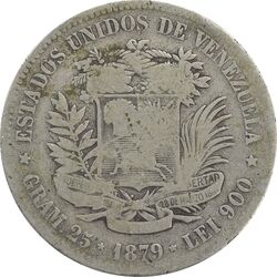 سکه 5 بولیوار 1879 - F - ونزوئلا