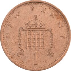 سکه 1 پنی 1973 الیزابت دوم - AU55 - انگلستان