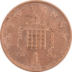سکه 1 پنی 1974 الیزابت دوم - AU58 - انگلستان