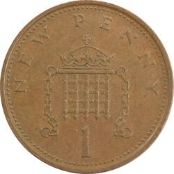 سکه 1 پنی 1974 الیزابت دوم - EF45 - انگلستان