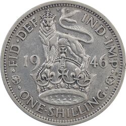 سکه 1 شیلینگ 1946 جرج ششم - تیپ 1 - AU50 - انگلستان