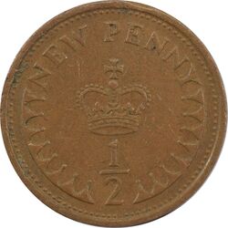 سکه 1/2 پنی 1974 الیزابت دوم - EF40 - انگلستان