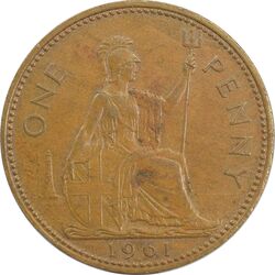 سکه 1 پنی 1961 الیزابت دوم - EF45 - انگلستان