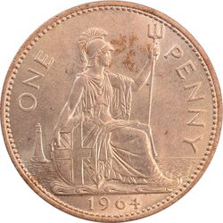 سکه 1 پنی 1964 الیزابت دوم - MS62 - انگلستان