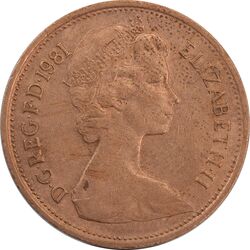 سکه 2 پنس 1981 الیزابت دوم - AU50 - انگلستان