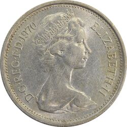 سکه 5 پنس 1970 الیزابت دوم - AU55 - انگلستان