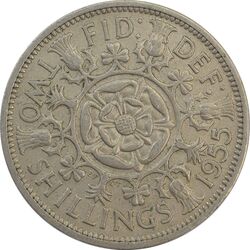 سکه 2 شیلینگ 1955 الیزابت دوم - EF45 - انگلستان