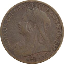 سکه 1 پنی 1901 ویکتوریا - VF25 - انگلستان