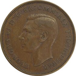 سکه 1 پنی 1946 جرج ششم - EF45 - انگلستان