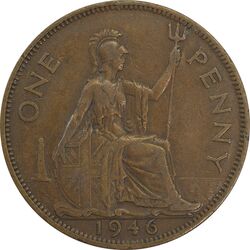 سکه 1 پنی 1946 جرج ششم - EF40 - انگلستان