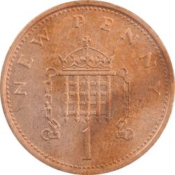 سکه 1 پنی 1980 الیزابت دوم - AU55 - انگلستان