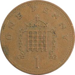 سکه 1 پنی 1990 الیزابت دوم - EF40 - انگلستان