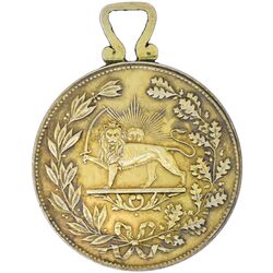 مدال نقره السلطان اعظم 1332 (دسته فابریک) - AU50 - احمد شاه