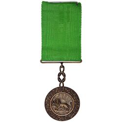 مدال برنز بپاداش خدمت (با روبان فابریک) - UNC - رضا شاه