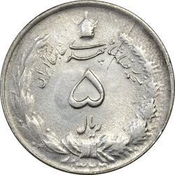 سکه 5 ریال 1322 - AU55 - محمد رضا شاه