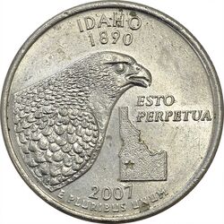 سکه کوارتر دلار 2007P ایالتی (آیداهو) - MS61 - آمریکا
