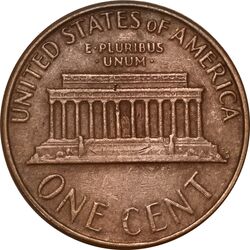 سکه 1 سنت 1975D لینکلن - AU50 - آمریکا