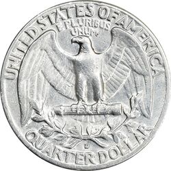 سکه کوارتر دلار 1962D واشنگتن - EF40 - آمریکا