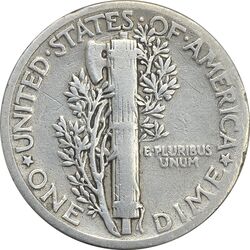 سکه 1 دایم 1938 مرکوری - VF35 - آمریکا