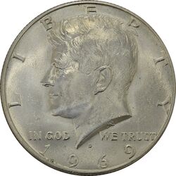 سکه نیم دلار 1969D کندی - MS63 - آمریکا