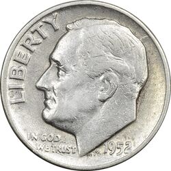 سکه 1 دایم 1952 روزولت - EF45 - آمریکا