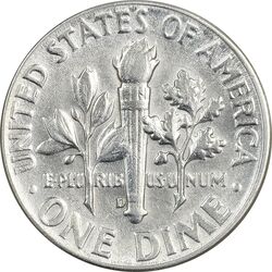 سکه 1 دایم 1964D روزولت - AU58 - آمریکا