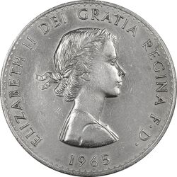 سکه 5 شیلینگ 1965 الیزابت دوم - AU50 - انگلستان