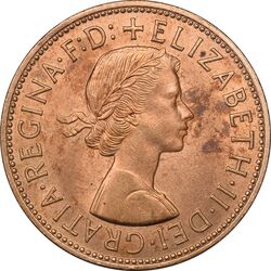سکه 1 پنی 1962 الیزابت دوم - AU58 - انگلستان