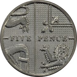 سکه 5 پنس 2012 الیزابت دوم - AU50 - انگلستان