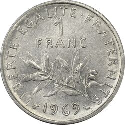 سکه 1 فرانک 1969 جمهوری کنونی - MS61 - فرانسه