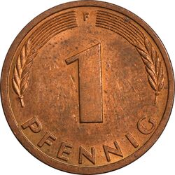 سکه 1 فینیگ 1982F جمهوری فدرال - MS61 - آلمان