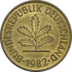 سکه 5 فینیگ 1982D جمهوری فدرال - MS61 - آلمان