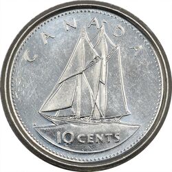 سکه 10 سنت 2002 (پنجاه سال سلطنت) الیزابت دوم - MS61 - کانادا