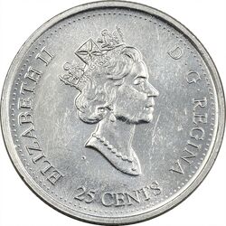 سکه 25 سنت 2000 (پیروزی) الیزابت دوم - AU55 - کانادا