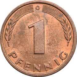 سکه 1 فینیگ 1981G جمهوری فدرال - MS61 - آلمان