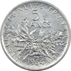 سکه 5 فرانک 1964 جمهوری کنونی - AU55 - فرانسه