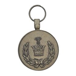 مدال نقره خدمت (دو رو تاج) - ضرب SPORRONG (با کاور فابریک) - UNC - رضا شاه