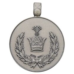 مدال جفت نقره و برنز خدمت - دو رو تاج - (با کاور فابریک) - رضا شاه