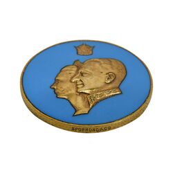 مدال یادبود بیست و پنجمین سده شاهنشاهی 1350 (با مینا) - EF45 - محمد رضا شاه