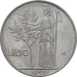 سکه 100 لیره 1955 جمهوری - EF40 - ایتالیا
