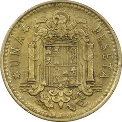 سکه 1 پزتا (68)1966 فرانکو کادیلو - AU50 - اسپانیا