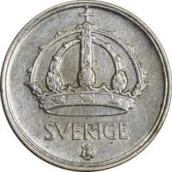 سکه 25 اوره 1949 گوستاو پنجم - EF45 - سوئد