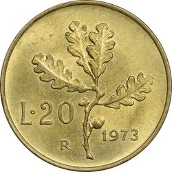 سکه 20 لیره 1973 جمهوری - MS63 - ایتالیا