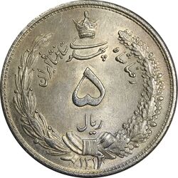 سکه 5 ریال 1313 (3 تاریخ ضخیم) - MS63 - رضا شاه