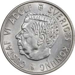 سکه 2 کرون 1957 گوستاو ششم - MS62 - سوئد