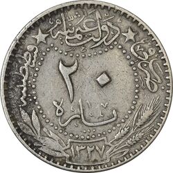 سکه 20 پارا 1327 سلطان محمد پنجم - EF40 - ترکیه