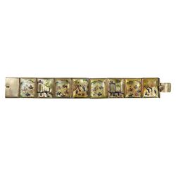 دستبند برنز مینیاتور روی صدف - محمد رضا شاه - کد 031129