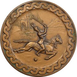 مدال یادبود مسابقات جهانی شمشیربازی تهران 1346 (با جعبه فابریک) - AU - محمد رضا شاه